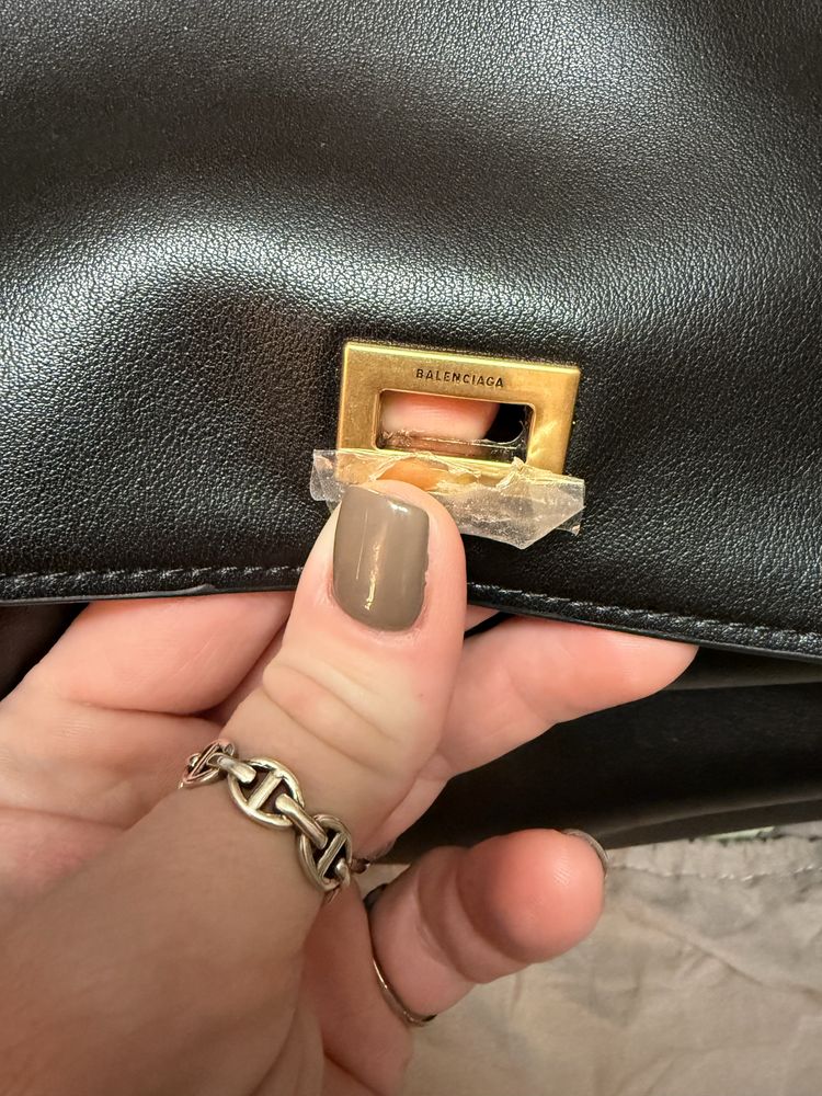 Balenciaga Rodeo Handbag Gold Buckle in Black