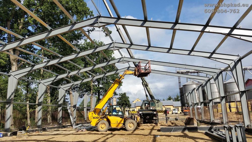 Konstrukcja stalowa. 20x50x5,6m. Magazyn zbożowy. Producent.