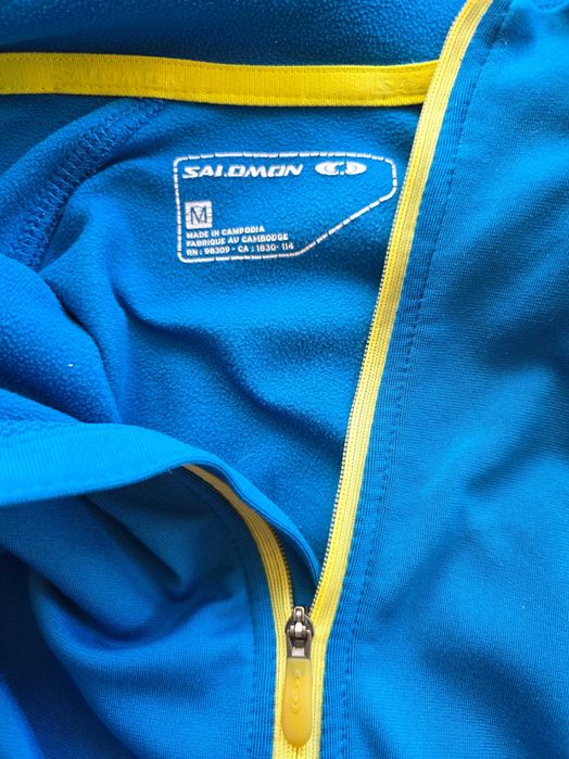 Женская голубая термо кофта на молнии salomon флиска флисовая кофта