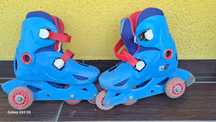 Rolki dla dzieci Kid Blue szeroka oś do nauki jazdy na klamry r. 30-32