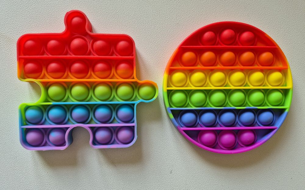 Pop It Антистрес Круг, 12x12x1.5 см, Поп Іт Іграшка Різнокольоровий Пу