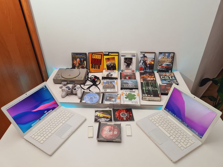 Oldschoolowy zestaw Laptop MacBook x2 + PlayStation Gry itp RETRO