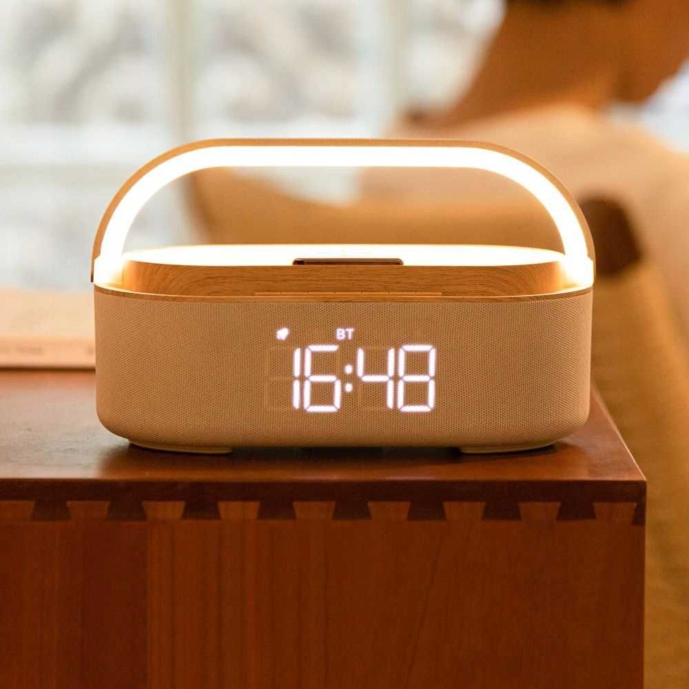 NOWE - Radio, budzik, ładowarka indukcyjna, zegarek, 4w1 MANTA