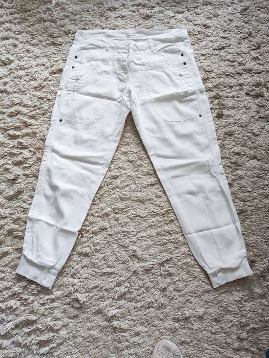 Льняні білі штани-банани, карго vero moda