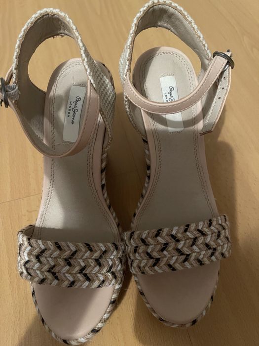 Sandálias de corda e pele Pepe Jeans