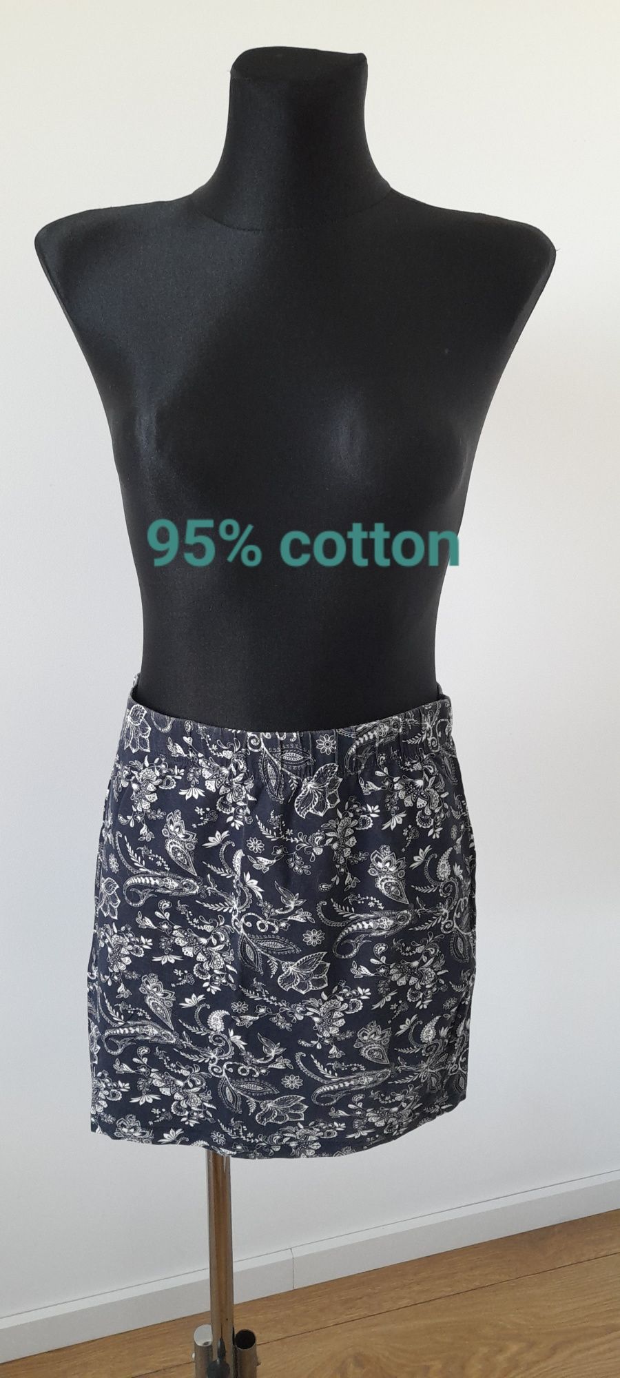 Granatowa krótka spódniczka L 95% cotton