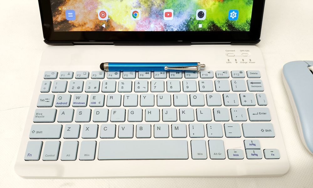 Tablet 10.1" ANDROID 15 niebieski klaw+mysz+rysik 12GB/128GB etui NOWY