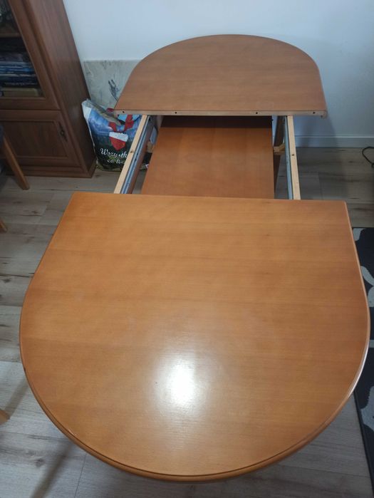 Bardzo duży solidny stół dębowy rozkładany 90x160-210