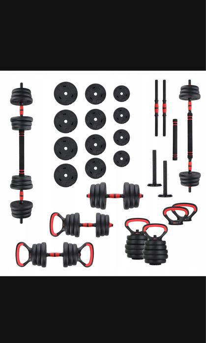 Zestaw hantli 20kg regulowanych 2x10kg sztanga kettle crossfit fitness