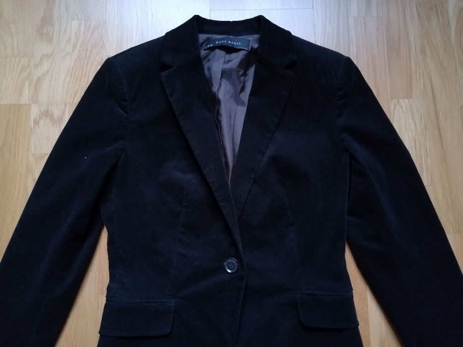 ZARA czarna marynarka żakiet sztruksowa S / 36