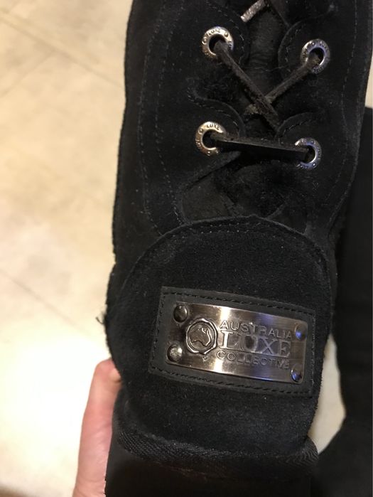 Зимові теплі високі чоботи з натуральноі замші зовні та овчини зсереди