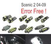 KIT COMPLETO 16 LAMPADAS LED INTERIOR PARA RENAULT SCENIC II 2 MK2 04-09