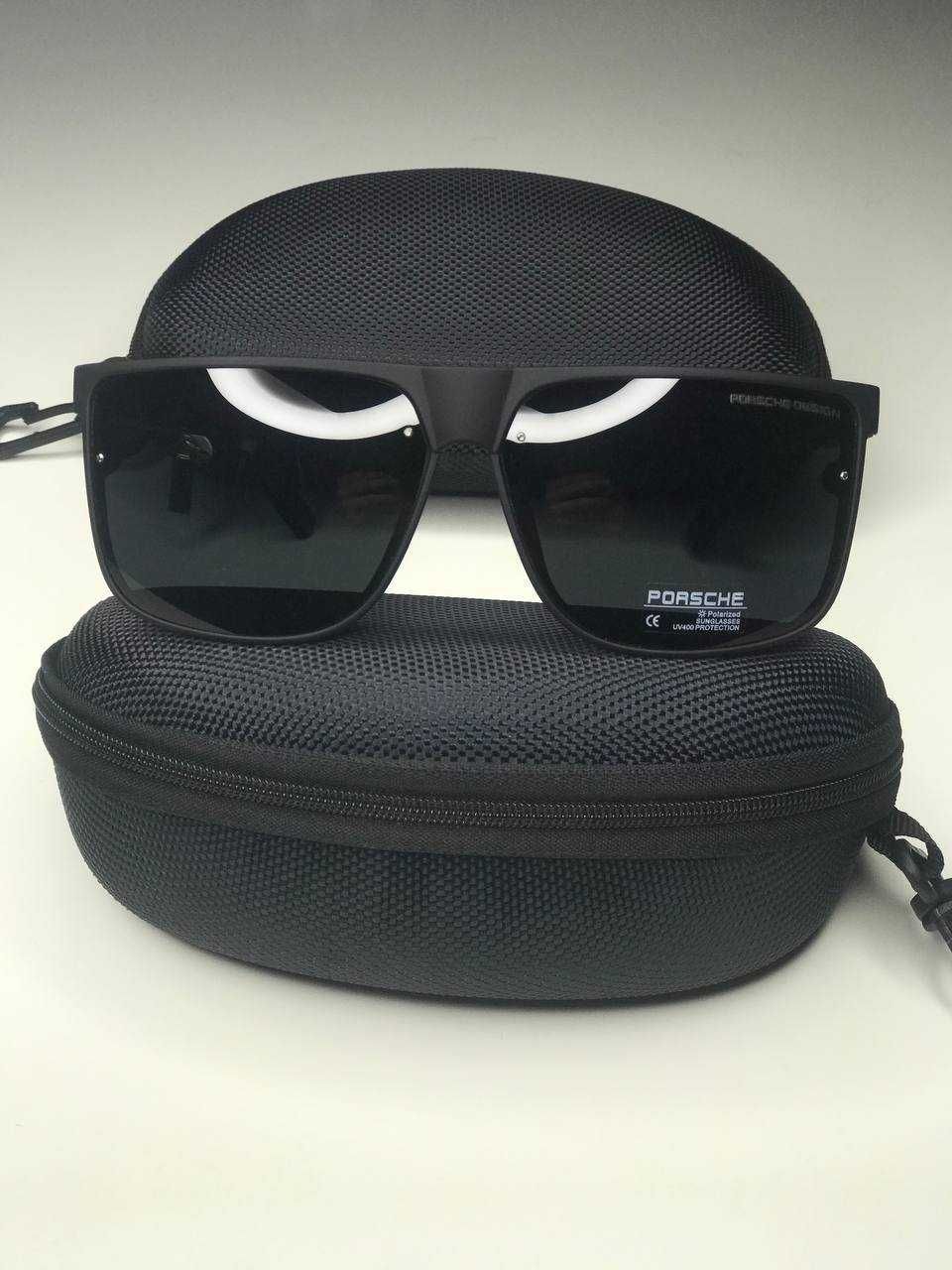 Солнцезащитные очки PORSCHE Polarized Антиблик Мужские чёрные квадратн