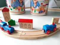 kolejka górska zestaw drewnianych klocków pociąg Eichhorn Smimb train
