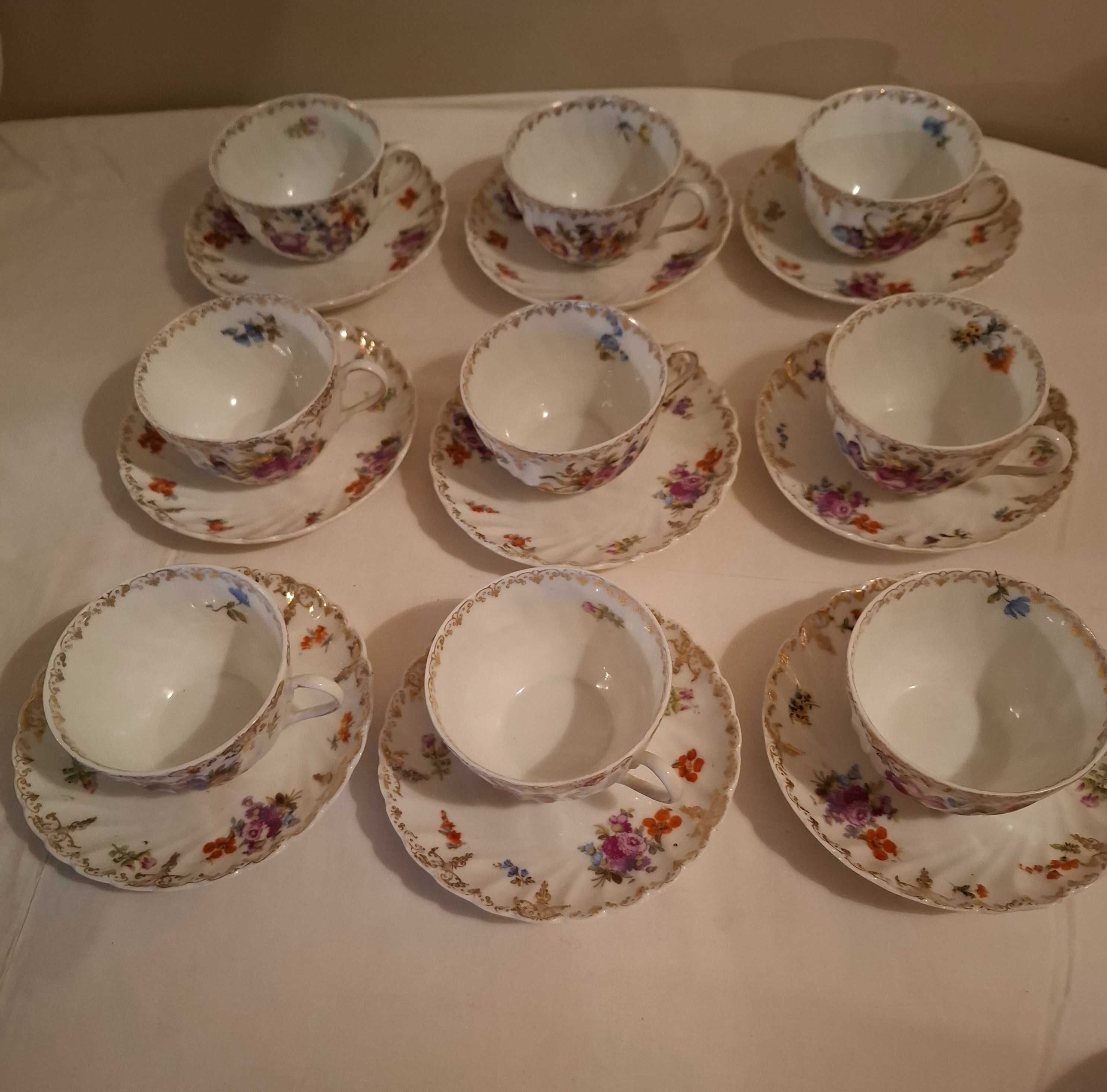Chávenas de Chá Porcelana Prov Saxe ES Germany ( Muito Antigas )
