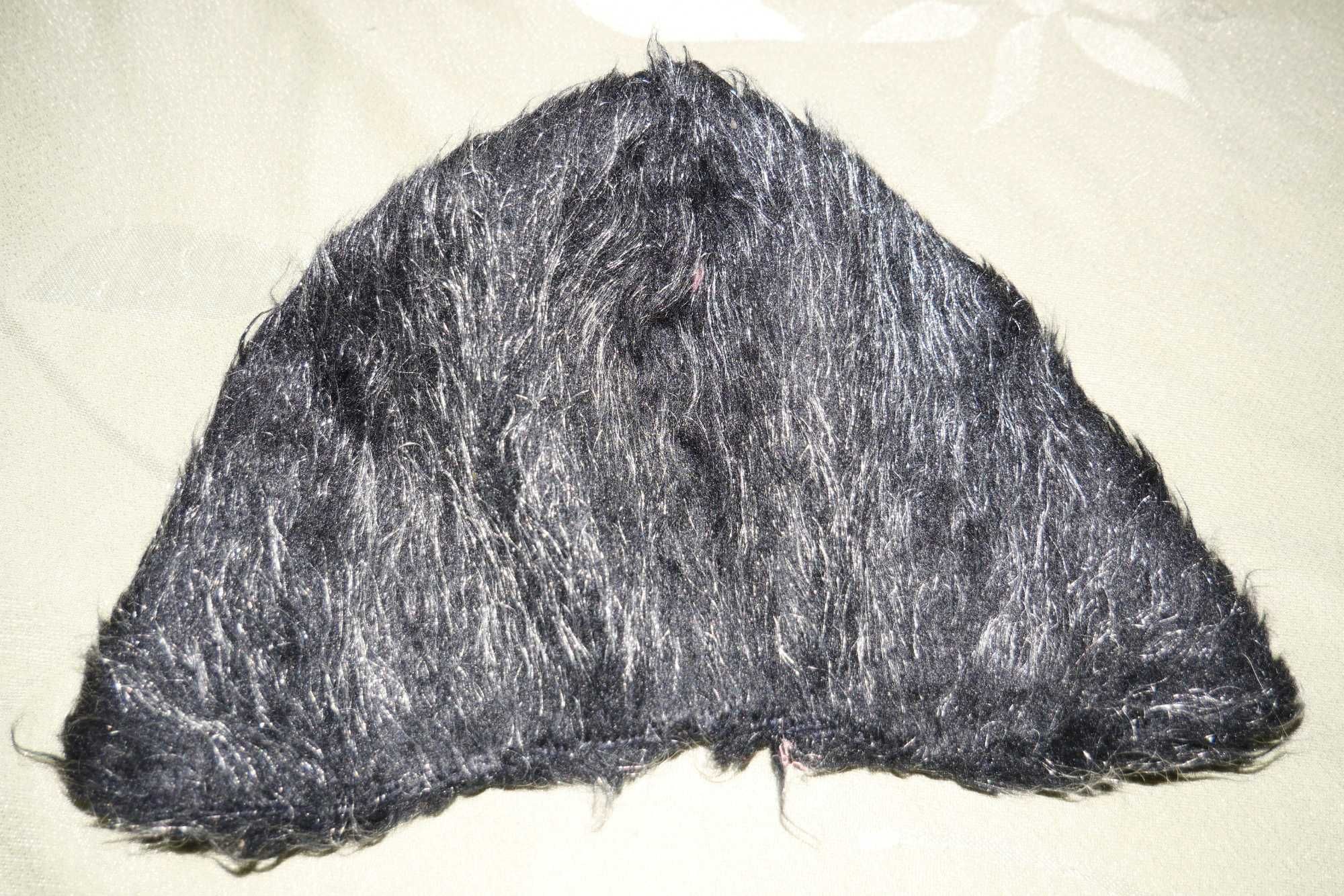 Czapka ciepła akrylowa wiosenna zimowa czarna srebrne włosie unisex