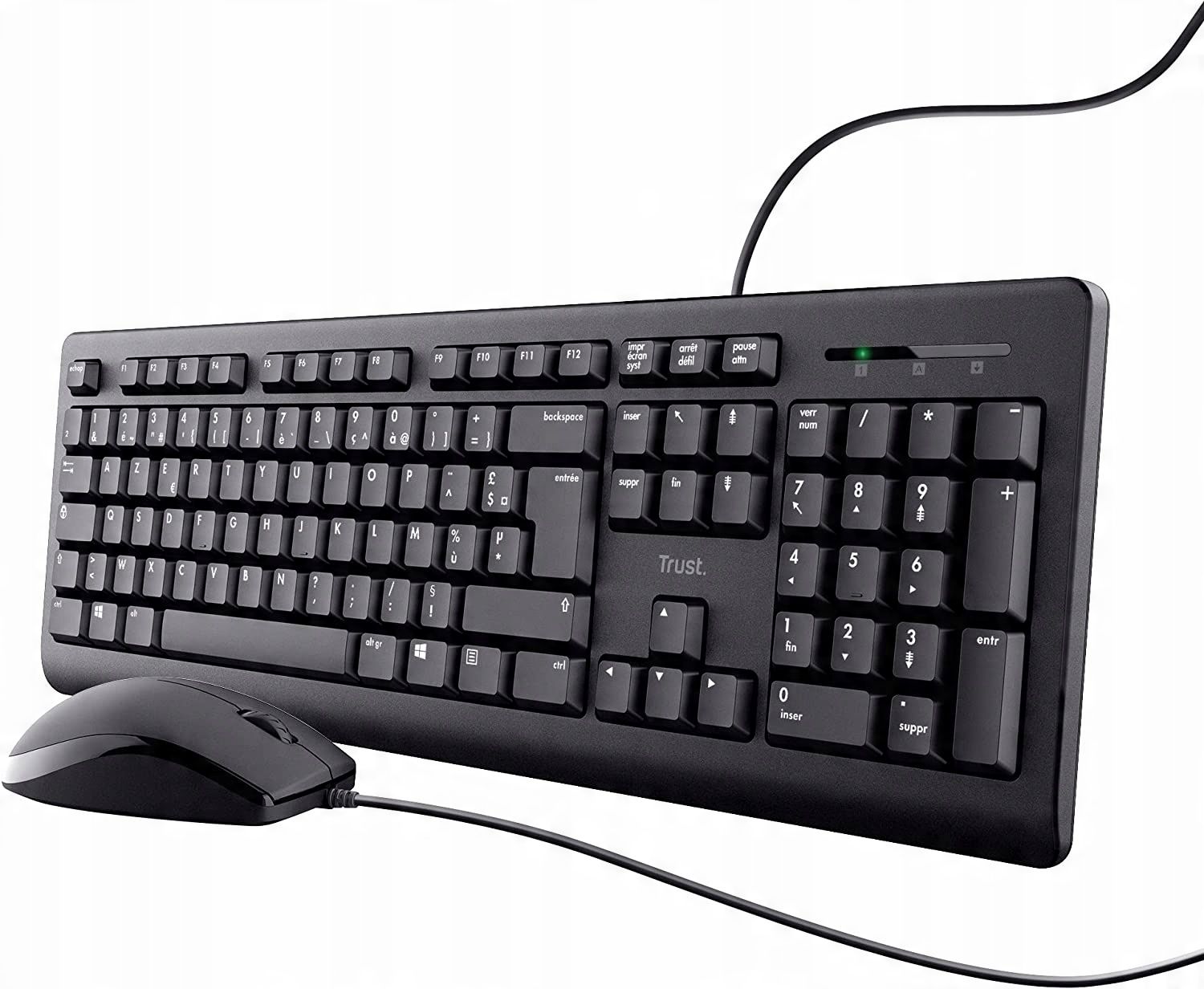 przewodowy zestaw klawiatura + mysz francuski układ azerty trust