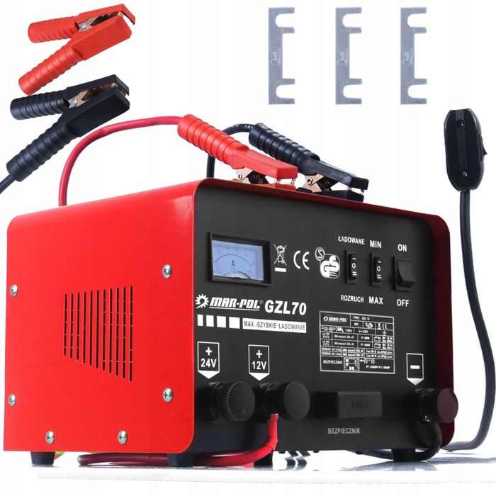 Prostownik z rozruchem do akumulatorów 200A 12/24V 50-500Ah GZL-70