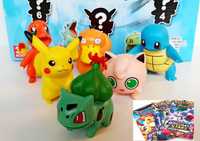Zestaw 6 szt figurki + 3 saszetki pokemony charmander eevee pikachu