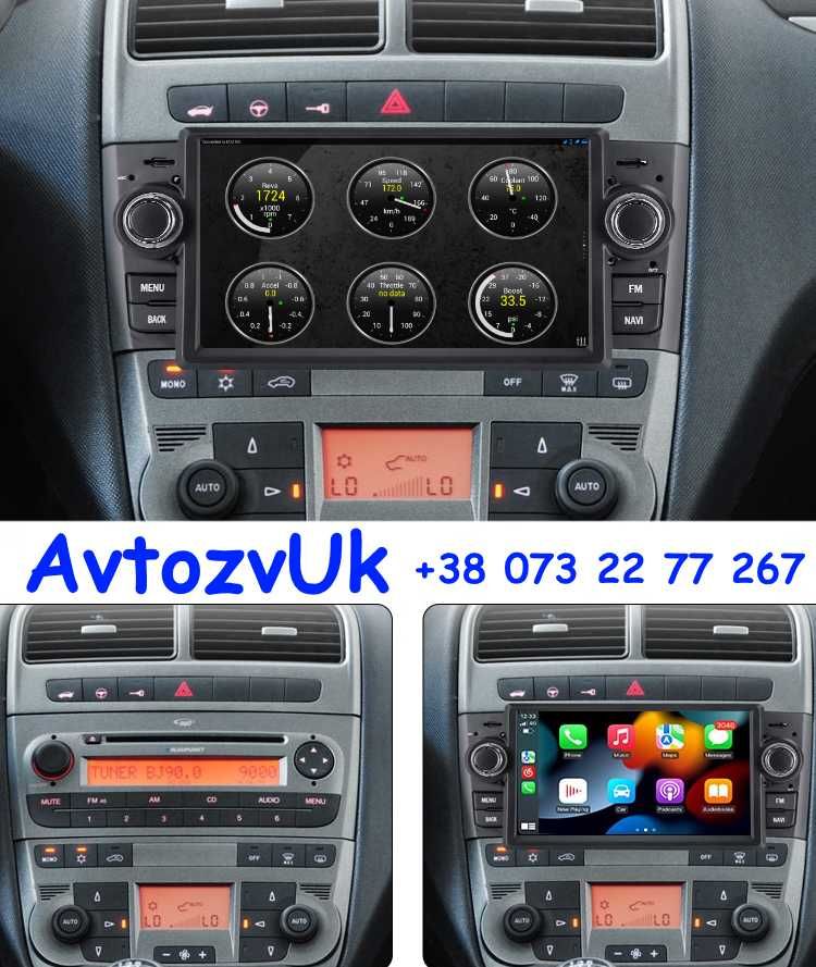 Магнитола BRAVO Fiat LINEA GRANDE PUNTO Линеа Браво CarPlay Android 14