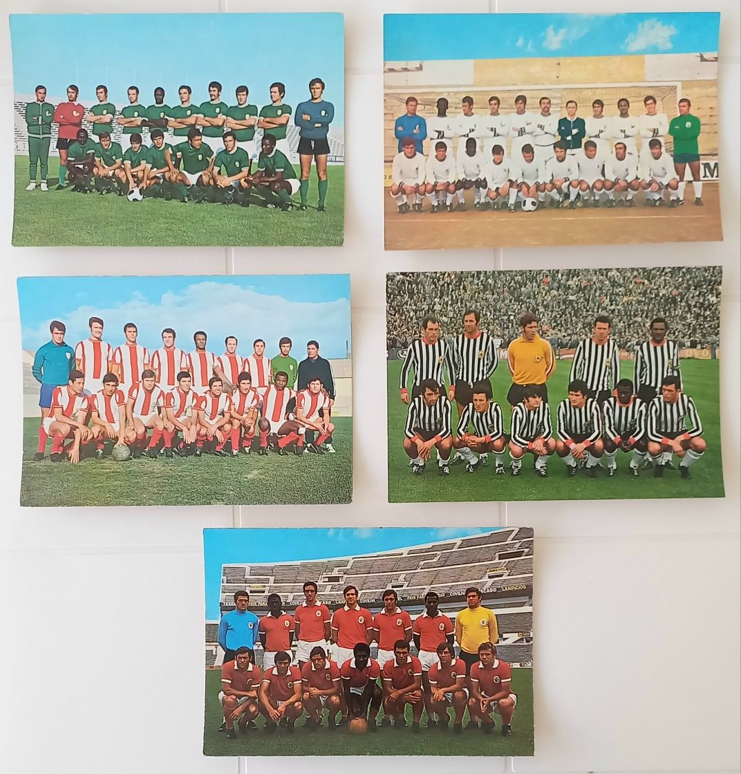 Conjunto de postais de antigas equipas de futebol
