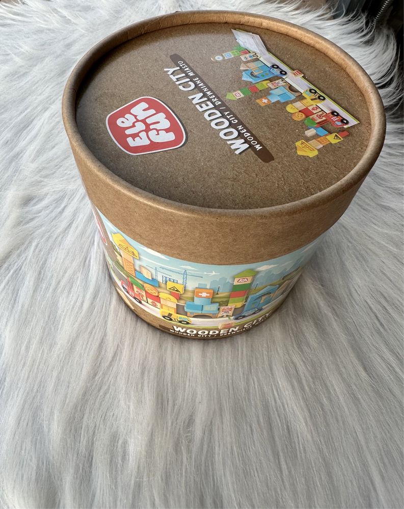 Nowe klocki drewniane Miasto Elefun