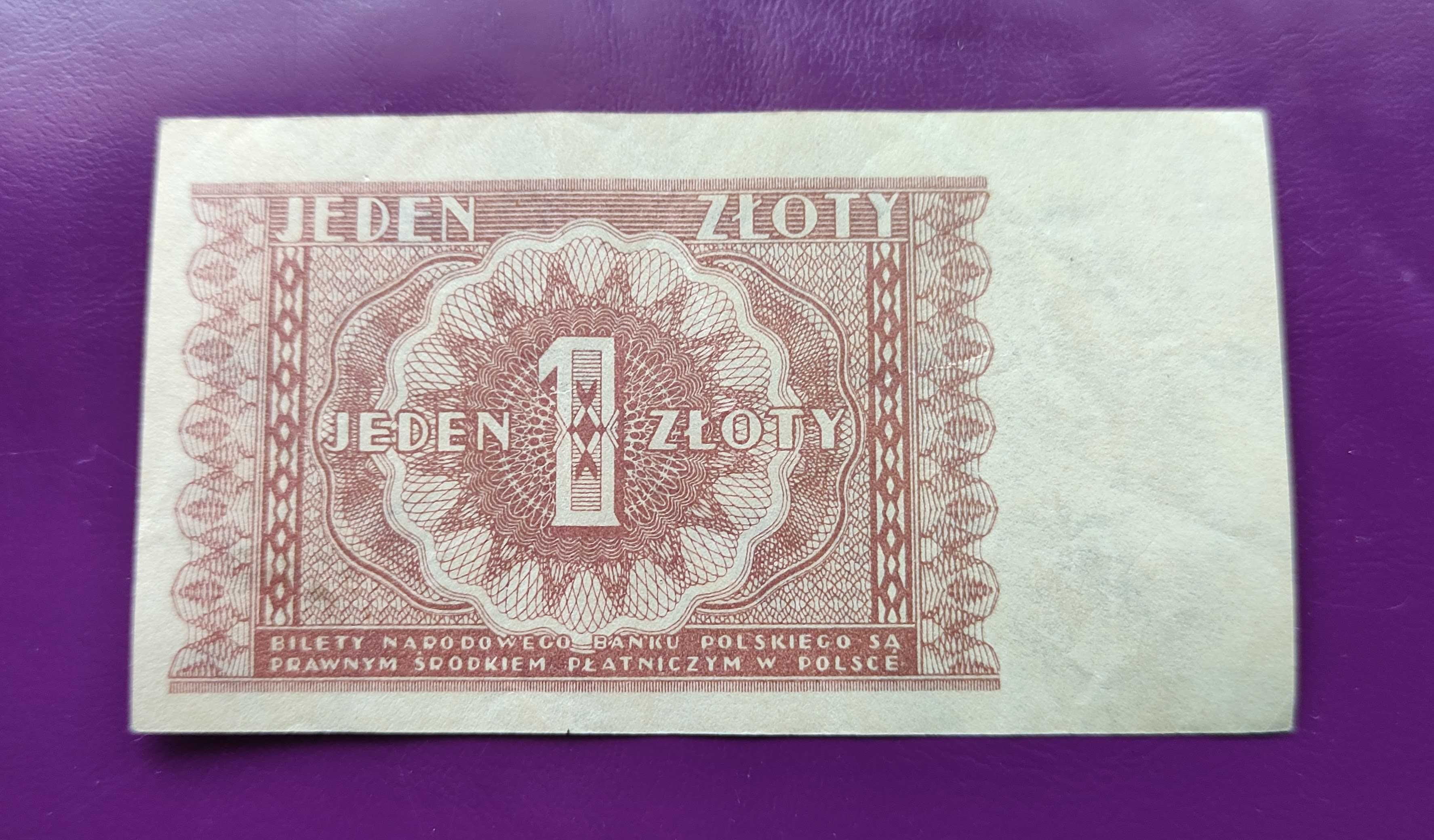 Banknot 1 złoty 1946 - bez nr. serii / Rzadkość / Okazja !