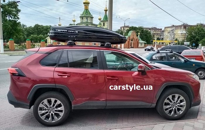 Автобокс на крышу Terra Drive 480 черный белый глянец 196*75*43 уценки
