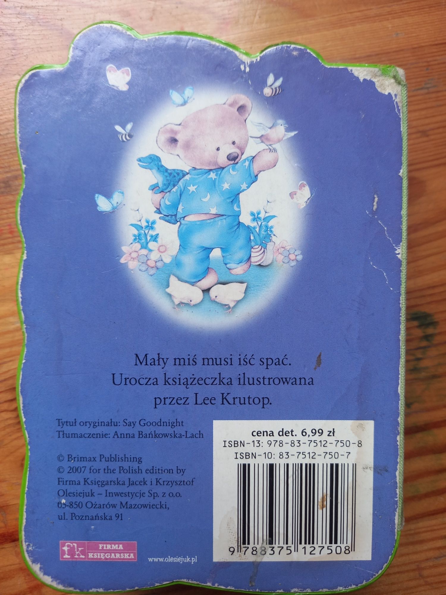 Książka grube kartki- " Dobranoc, Misiu"