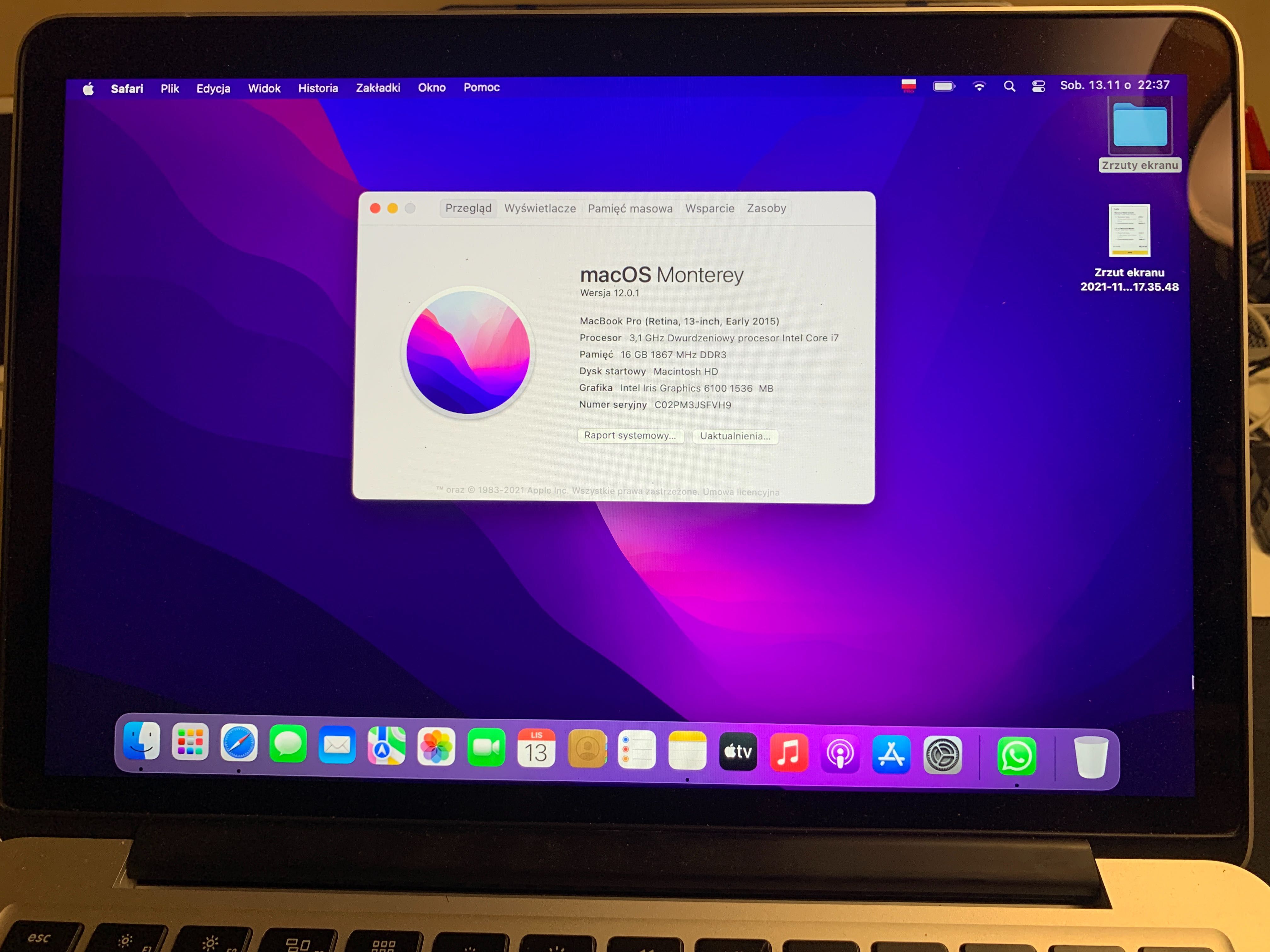 MACBOOK PRO 13,3" i7 - 16GB RAM - 256GB SSD