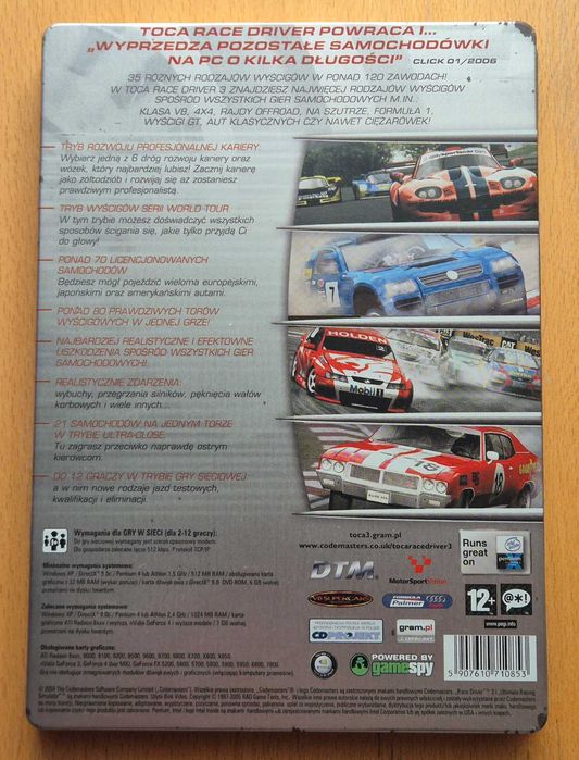 TOCA Race Driver 3 - Gra na PC, metalowe pudełko, oryginalna wersja