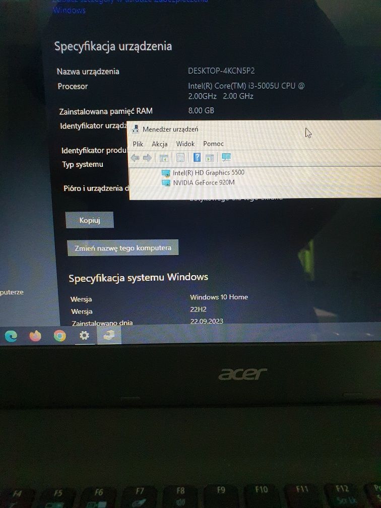 Pilnie ! Laptop Acer Aspire E15 Ram 8GB, SSD 480GB (nowy)