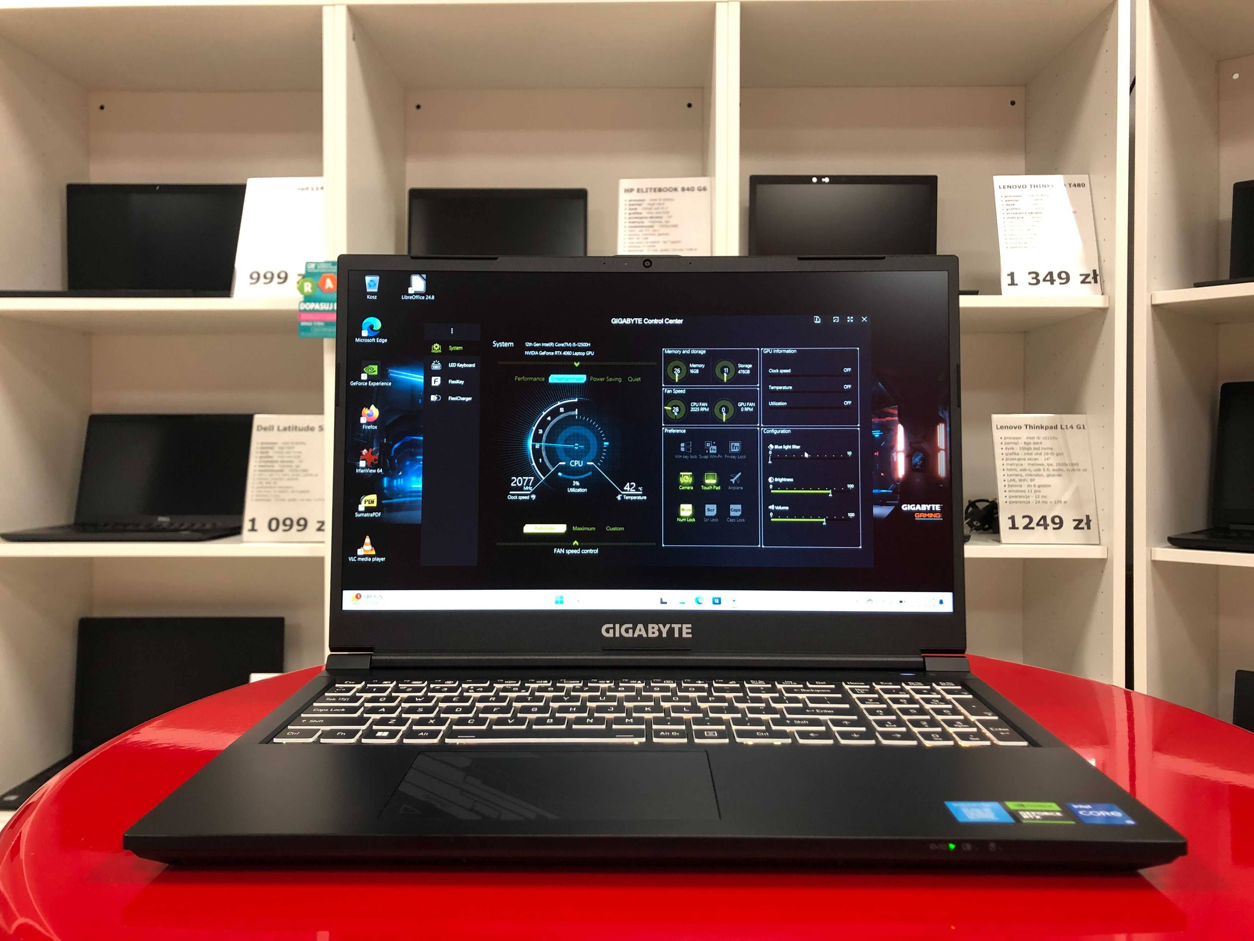 Nowy Gamingowy Gigabyte G5 KF i5-12500h 16GB 512SSD RTX 4060 15" 144Hz