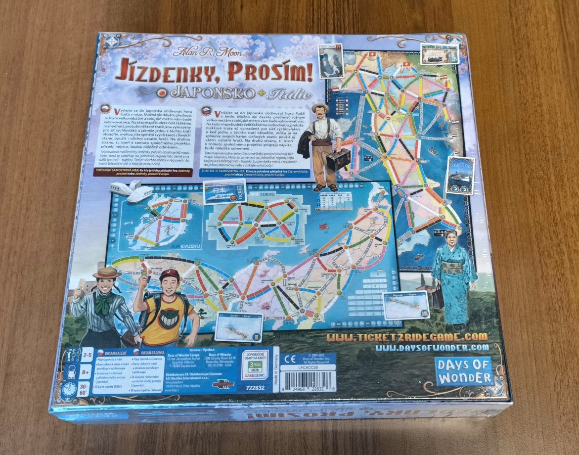 Wsiąść do pociągu Japonia + Włochy (wersja czeska) nowy w folii