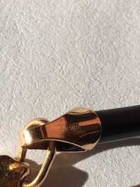 Шнурок кожа, застежка золото 585, длина 60 см.