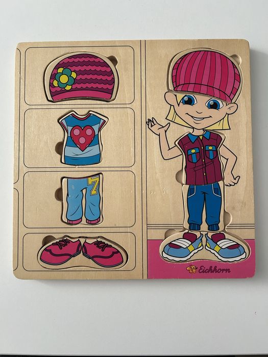 Ubieranka drewniana puzzle moda