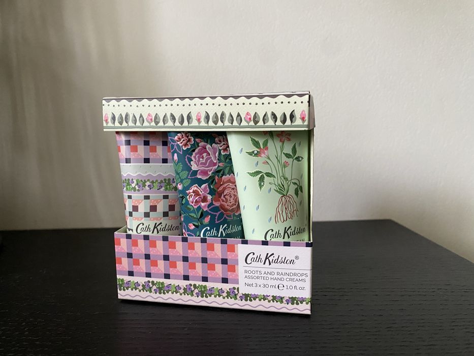 Cath Kidston roots and raindrops creme de mãos  set 3 x 30ml