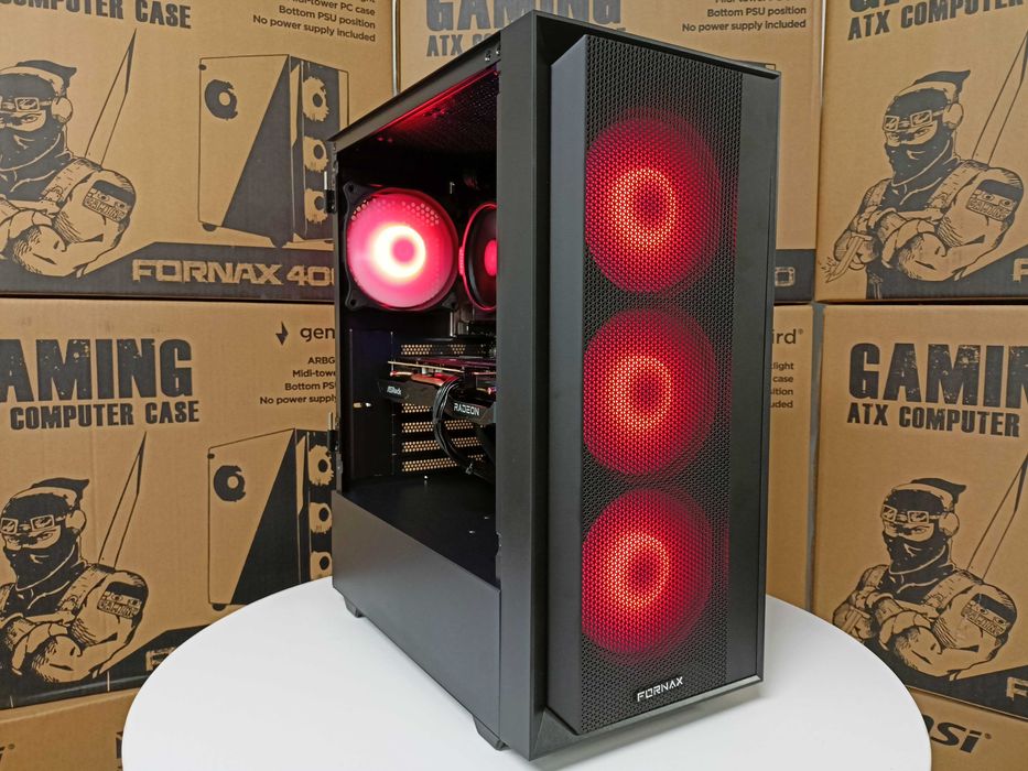 Nowy Komputer Gamingowy Ryzen 5 5600 RAM 16GB 512GB SSD M.2 RX 580 W11