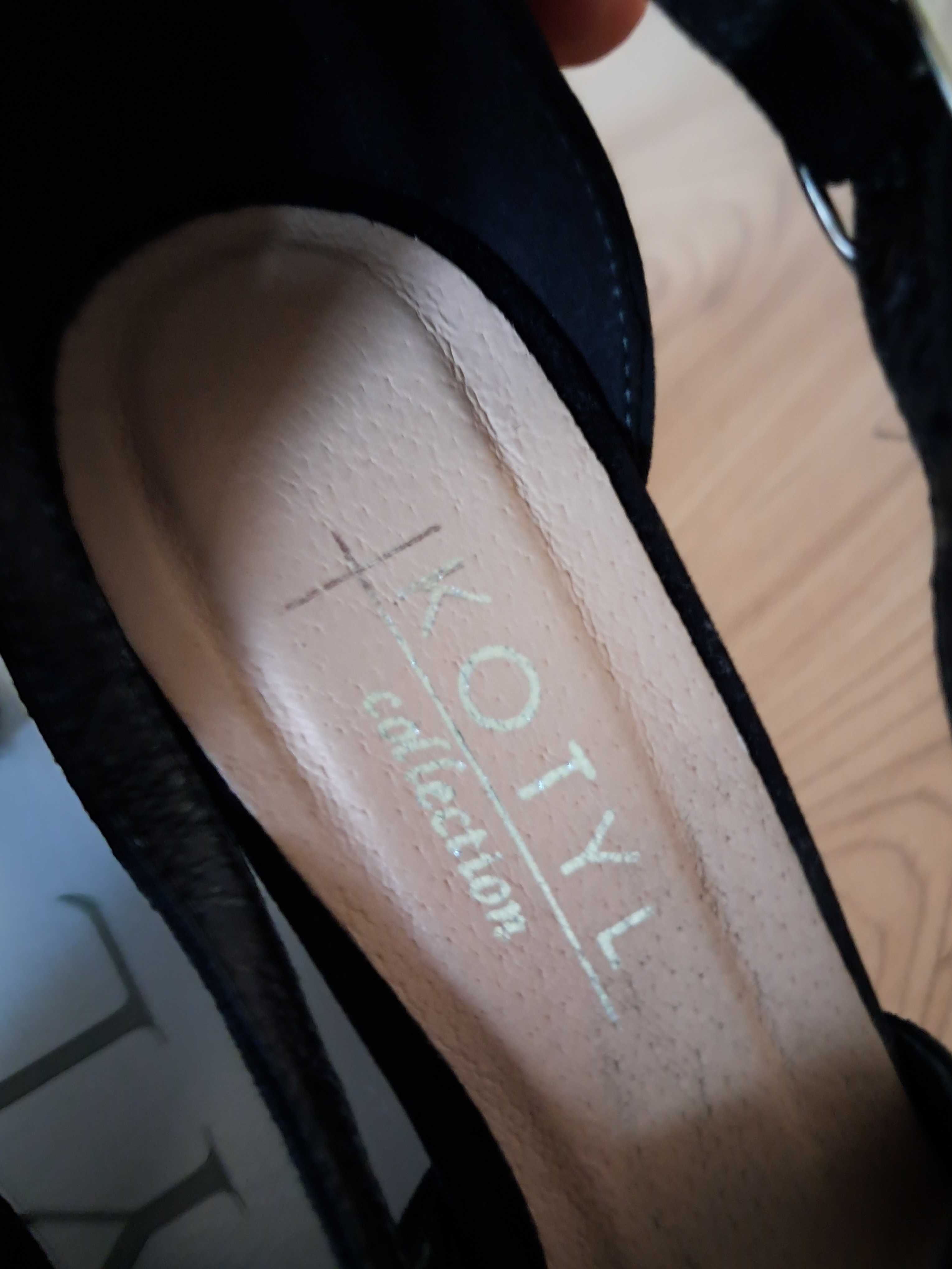 Taneczne czółenka z paskami - KOTYL 7079 CZARNE