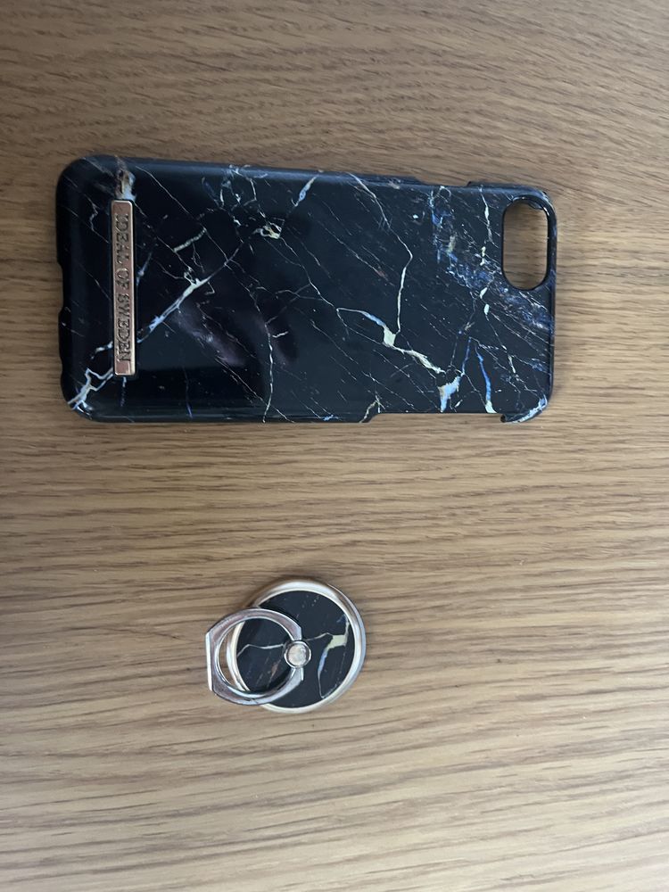 Ideal of Sweden iphone 7 8 etui Laurent marble + uchwyt ring mount