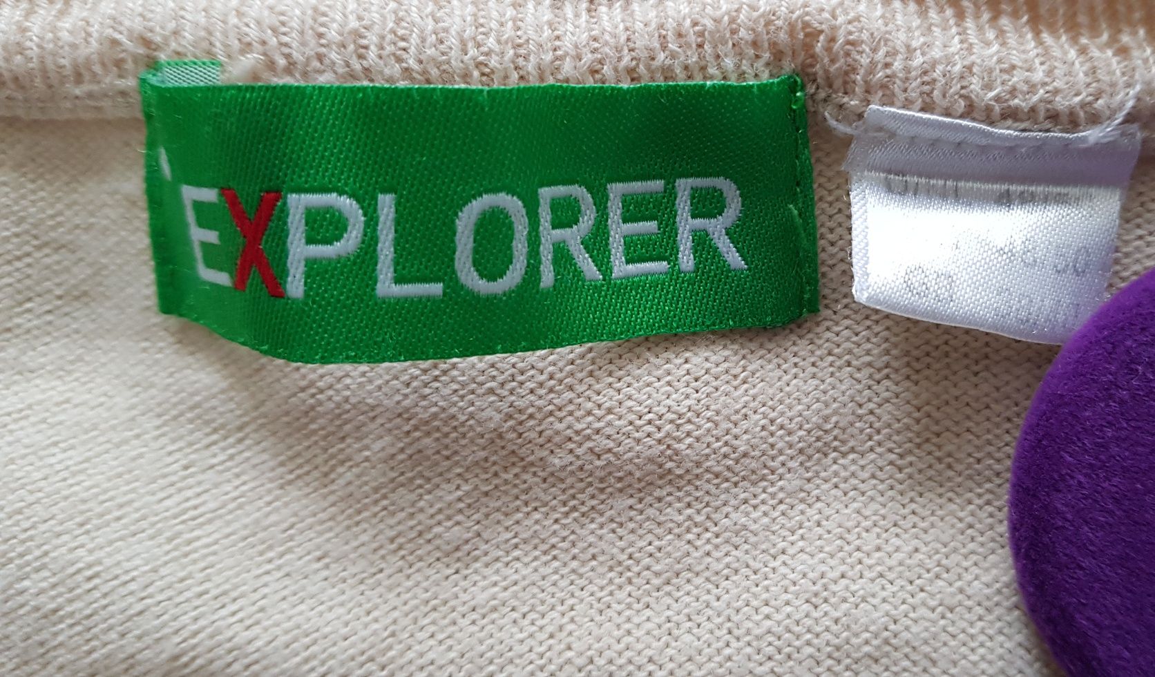 Sweter męski marki Explorer rozmiar 48/50 beż