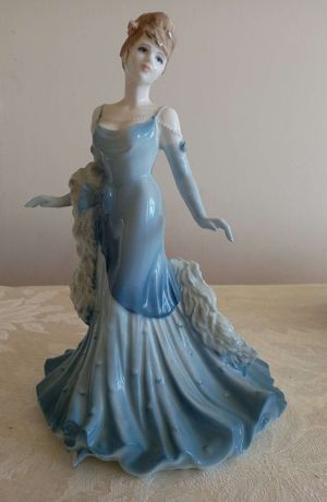 Retro Coalport Piekna Kolekcjonerska figurka porcelanowa lalka vintage