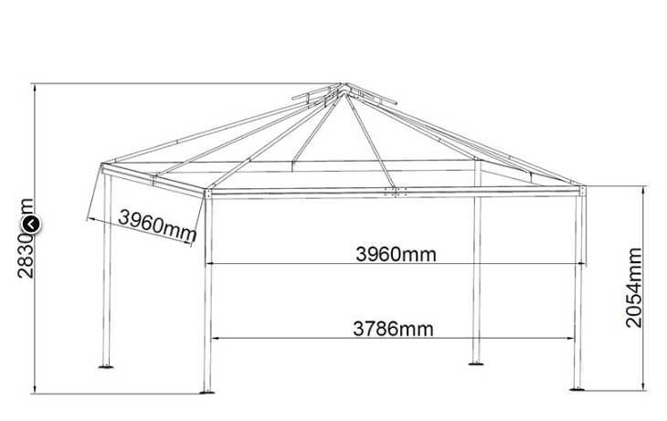 Pawilon ogrodowy Dancover 4x4 m