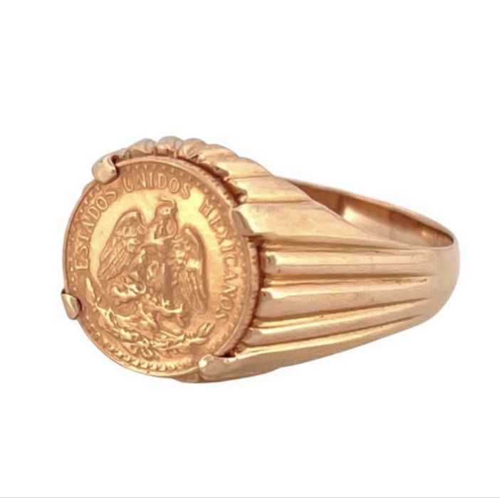 Anel de ouro 2 pesos mexicanos