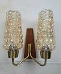 kinkiety teak proj, H.Tynel, lata 70, vintage, midmodern century 2szt