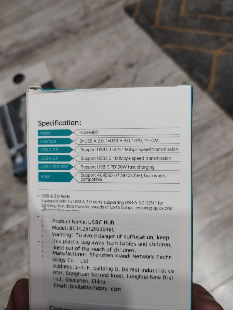 Adapter z USB C na HDMI USB