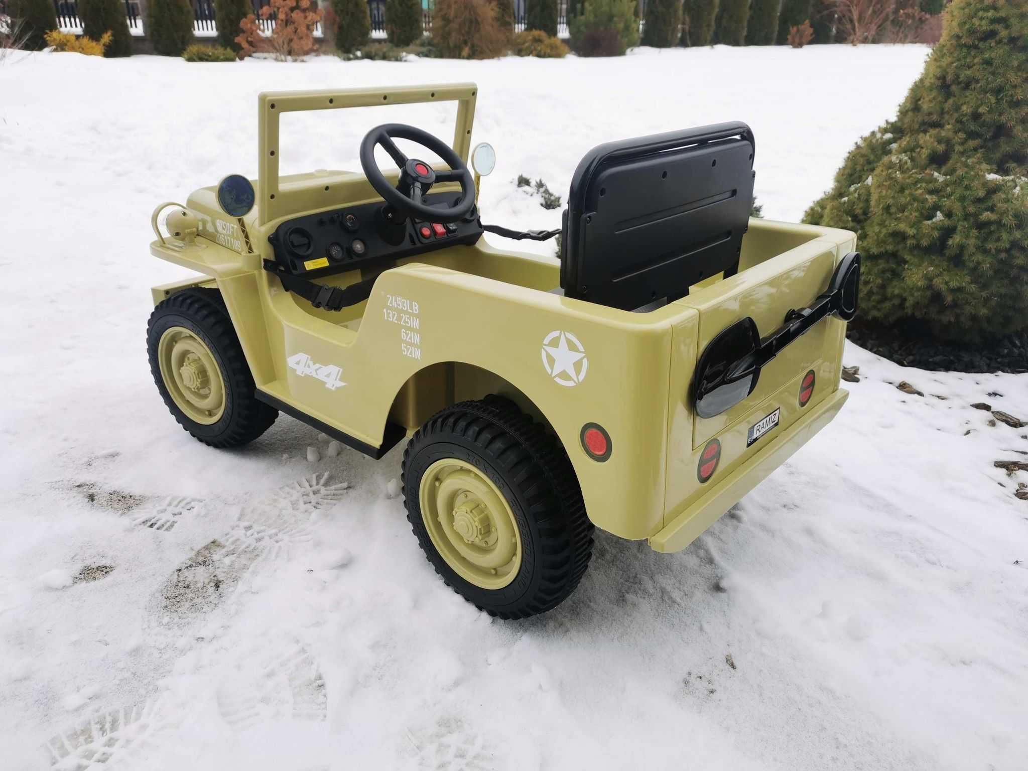 Jeep Retro 4x4 autko terenowe auto pojazd samochód akumulator elektryc