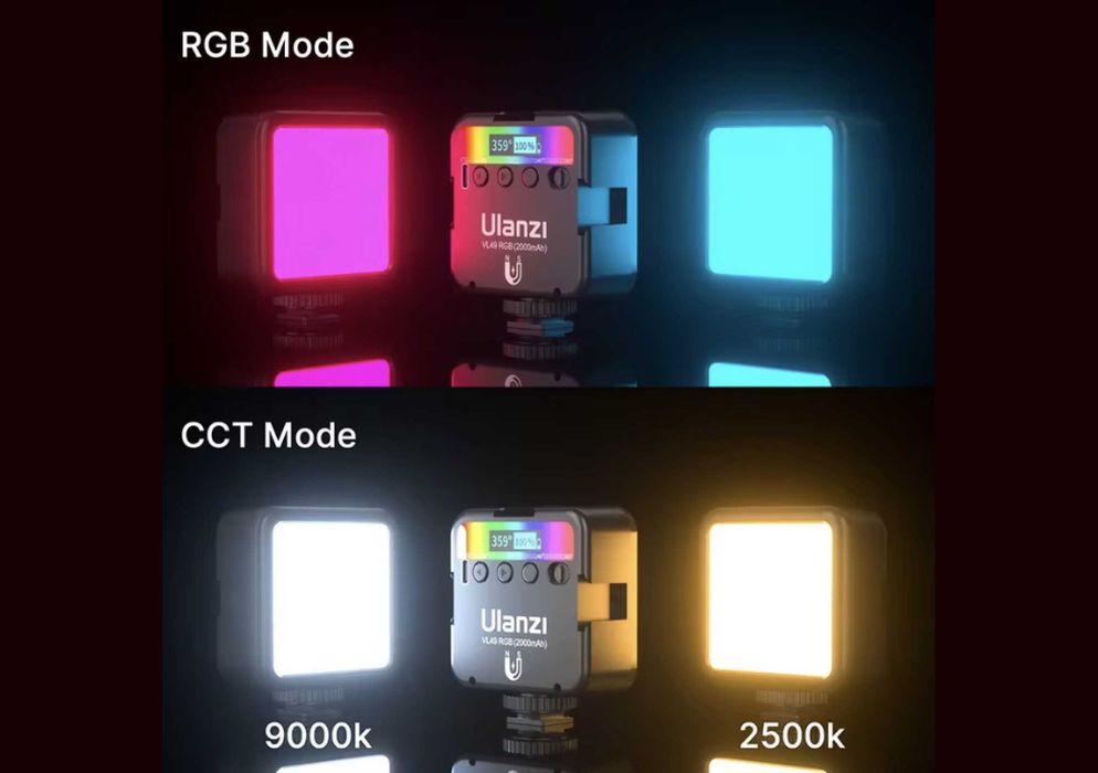 Накамерне світло Ulanzi VL49 RGB LED, компактне відеосвітло