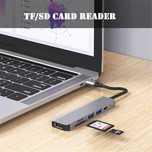 Адаптер Usb c Hub type c 6 в 1 HDMI 4K 30hz PD SD TF macbook usb 3.0