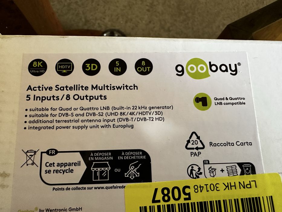 goobay 64876 - Мультисвітч для супутників 5-16 / на 16 абонентів